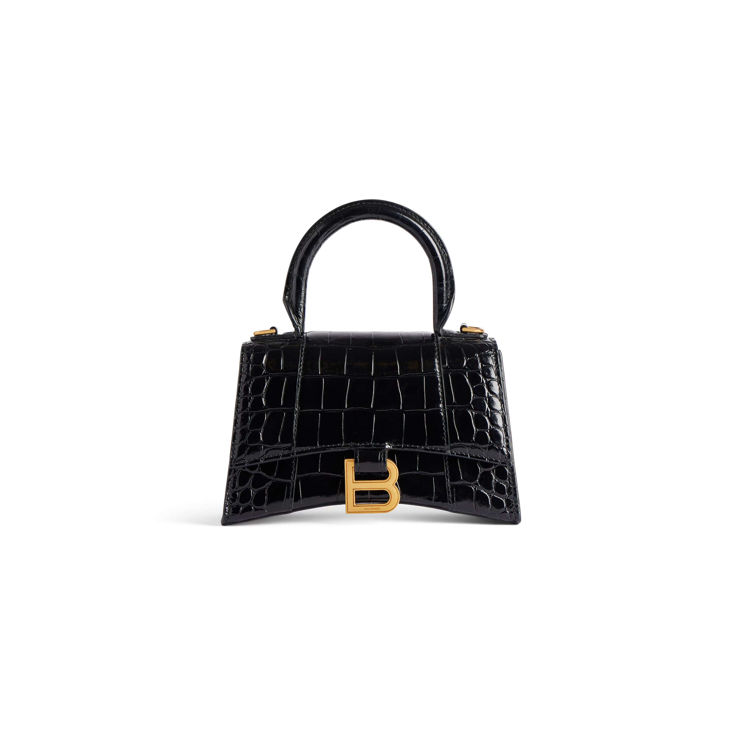 BALENCIAGA WOMEN'S HOURGLASS HANDBAG XS IN BLACK 5928331LRGM1000 (18.8*13*7.9cm)